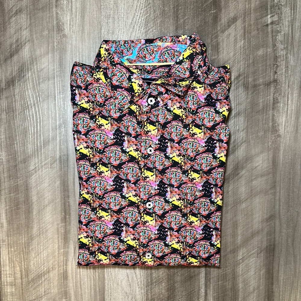 David Smith Australia Tropical Fish Short Sleeve Button Down - 2XL